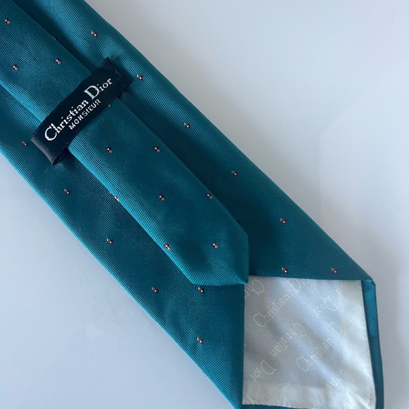 Authentic Christian Dior Men’s Tie With Dior Embroidered Logo 55” L x 3-1/2” W - Picture 12 of 13